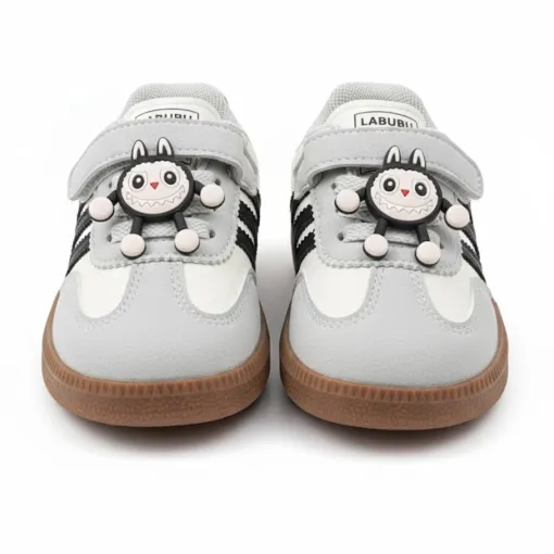 Grey & White Baby Sneakers 